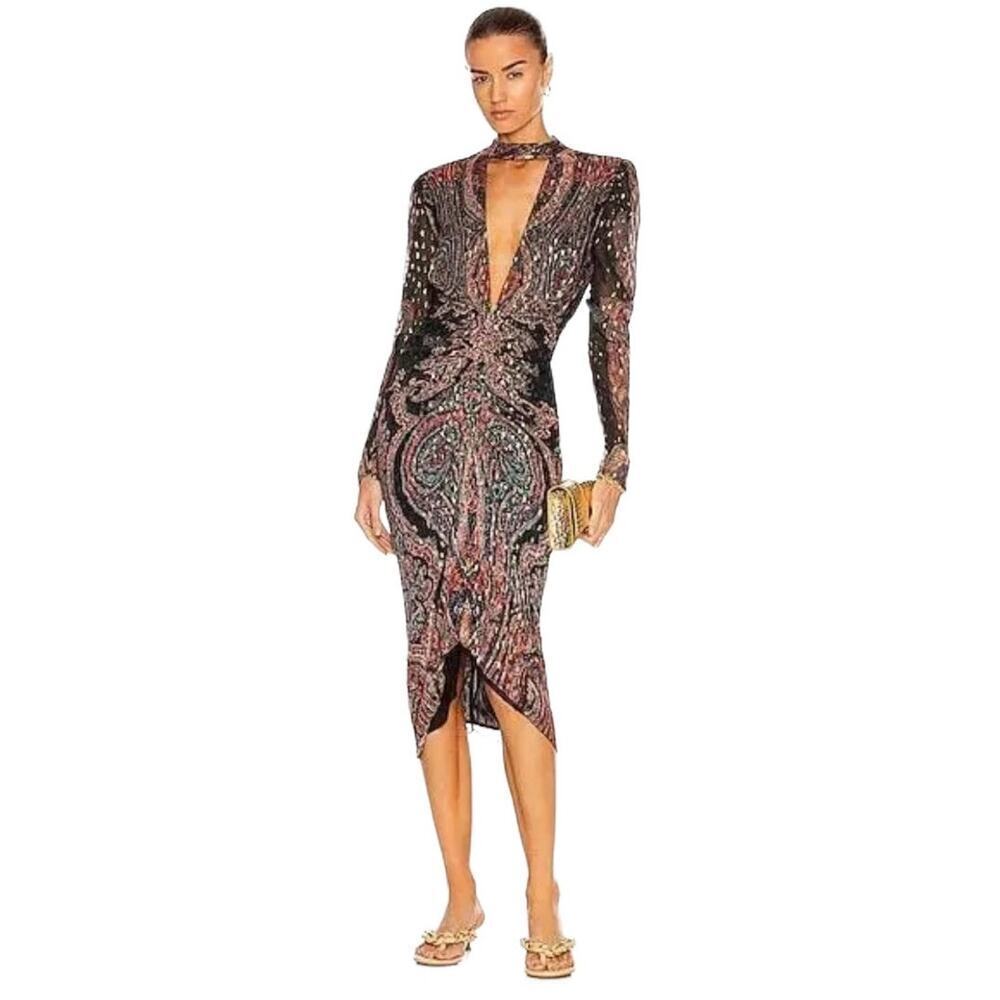 Rococo Sand Nott Midi Dress In Black Size Small - Picture 3 of 16
